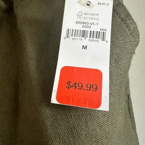 Gap Midrise army green cargo linen pants nwt - Picture 4 of 6